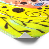 Coole, lebhafte, florale, handgezeichnet Doodles Poster (Ecke)