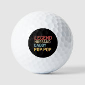 Coole Legende Ehemann Daddy Pop- Wortkunst Golfball (Vorderseite)