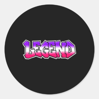 Coole Legende Graffiti Slogan Text Zitat Geschenk  Runder Aufkleber