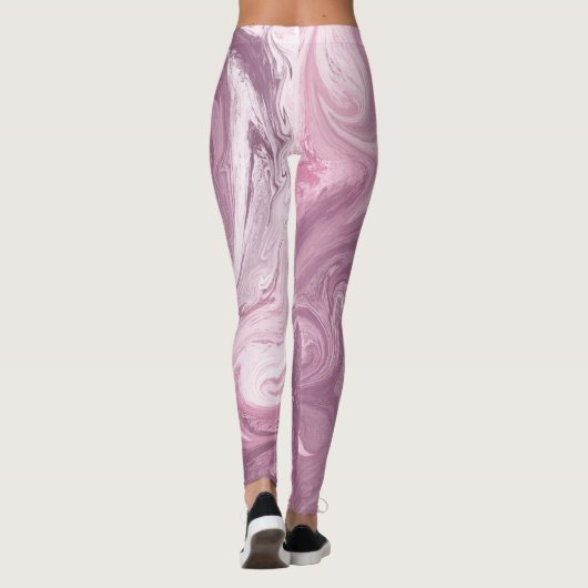 coole Leggings aus rosa Marmorwolke (Rückseite)