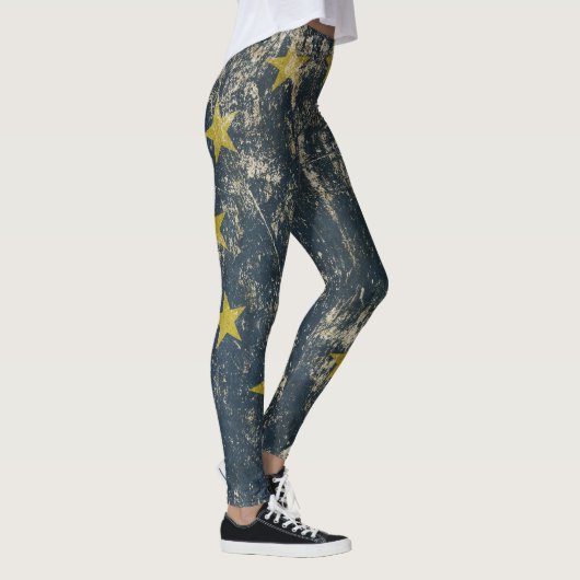Coole Leggings mit Vintager Flagge von EU (Rechts)