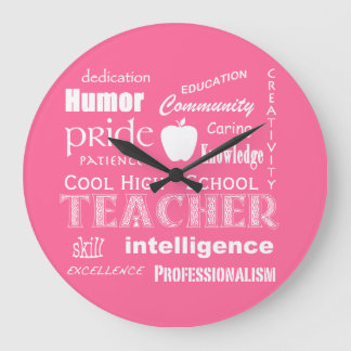 Coole Lehrerattribute für High School+Apple Große Wanduhr