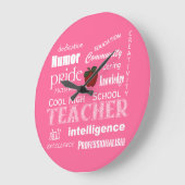 Coole Lehrerattribute für High School+Red Apple Große Wanduhr (Winkel)