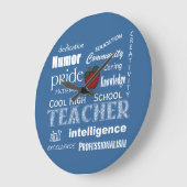 Coole Lehrerattribute für High School+Red Apple Große Wanduhr (Winkel)