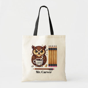 Coole Lehrerauulenliebhaber geben Namen Tragetasche