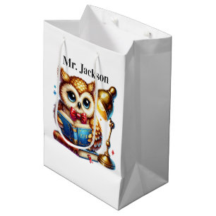 Coole Lehrereule Mittlere Geschenktüte