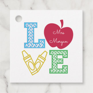 Coole Lehrerin farbenfrohe Liebe Skript-Monogramm Geschenkanhänger