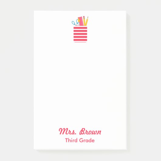 Coole Lehrerschulversorger - Nachhinweise Post-it Klebezettel (Vorderseite)