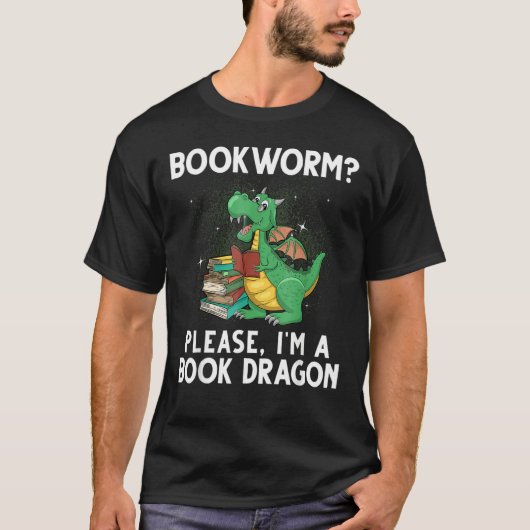 Coole Lektüre für Männer Buchdrachenleser Libr T-Shirt (Vorderseite)