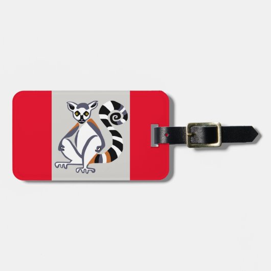 Coole LEMUR - gefährdetes Tier - Rot Gepäckanhänger (Vorderseite horizontal)