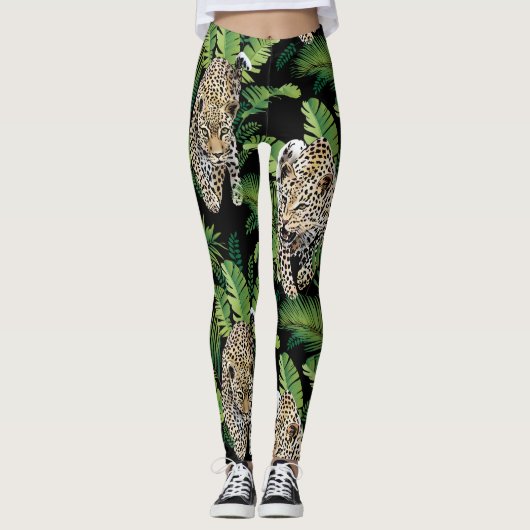 Coole Leopard-Muster-Leggings Leggings (Vorderseite)