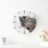 Coole Leopard-Spritzer Große Wanduhr (Zuhause)