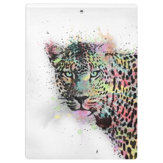 Coole Leopard-Spritzer Klemmbrett (Rückseite)