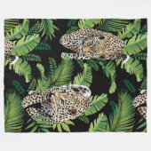 Coole Leoparden Mustervlies Fleecedecke (Vorderseite (Horizontal))