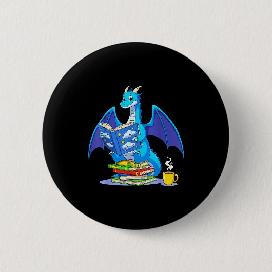 Coole Lesebücher Drache Buchliebhaber Bücherwurm M Button (Vorderseite)