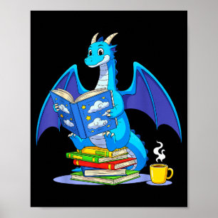 Coole Lesebücher Drachen Buchliebhaber Bücherwurm Poster