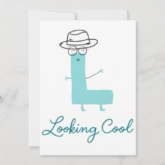 Coole Letter L Cartoonfigur Einladung
