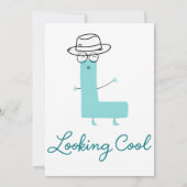 Coole Letter L Cartoonfigur Einladung (Rückseite)