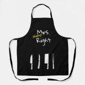 Coole Letter Print Schürze, Funny Mrs Always right Schürze (Vorderseite)