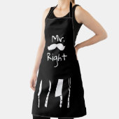 Coole Letter Print-Schürze, Mr. Right All-over-Pri Schürze (InSitu)