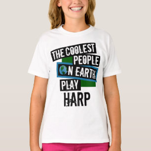 Coole Leute auf der Erde spielen Harp T-Shirt