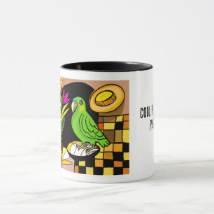 Coole Leute haben Papageien Tasse