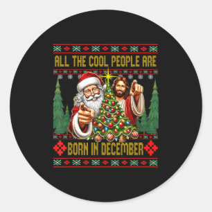 Coole Leute Werden Im Dezember Christlich Christki Runder Aufkleber