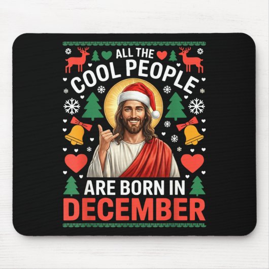 Coole Leute Werden Im Dezember Christlich Christm Mousepad (Vorne)