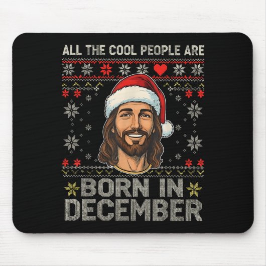 Coole Leute Werden Im Dezember Christlich Christm Mousepad (Vorne)