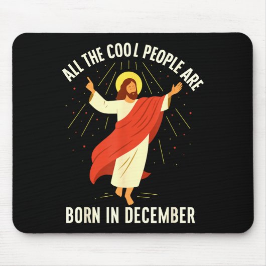 Coole Leute Werden Im Dezember Christlich Geboren Mousepad (Vorne)