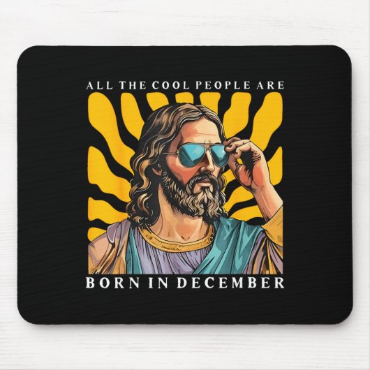 Coole Leute Werden Im Dezember Christlich Jesus C Mousepad (Vorne)