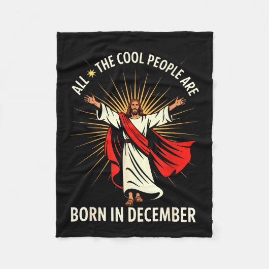 Coole Leute Werden Im Dezember Christlich Weihnach Fleecedecke (Vorderseite)
