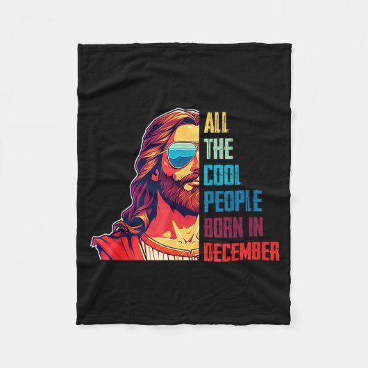 Coole Leute Werden Im Dezember Christlich Weihnach Fleecedecke (Vorderseite)