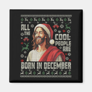 Coole Leute Werden Im Dezember Christlich Weihnach Magnet