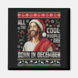 Coole Leute Werden Im Dezember Christlich Weihnach Magnet