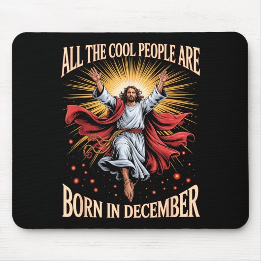 Coole Leute Werden Im Dezember Christlich Weihnach Mousepad (Vorne)