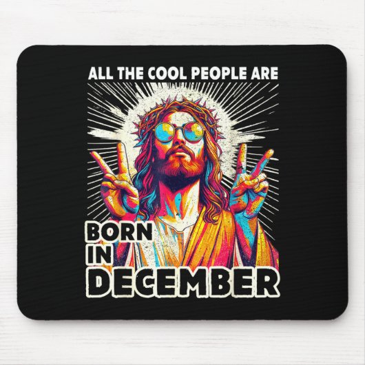 Coole Leute Werden Im Dezember Christlich Weihnach Mousepad (Vorne)