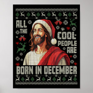 Coole Leute Werden Im Dezember Christlich Weihnach Poster