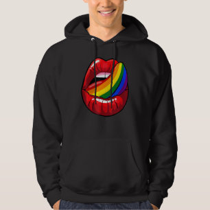 Coole LGBT-STUFE und Rainbow-Färbung der Zunge Hoodie