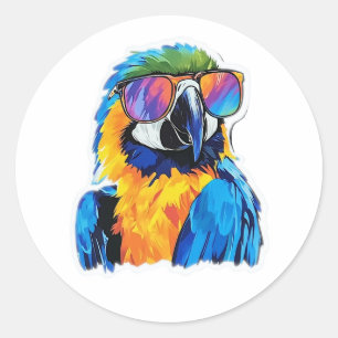 Coole LGBTQ+-Maca mit Sonnenbrille Runder Aufkleber