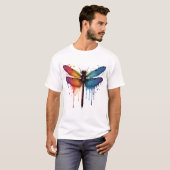 Coole Libelle auf bunt bemalter Libelle T-Shirt (Vorne ganz)