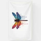Coole Libelle auf farbenfroh gemalt Drachenfliege Banner (Vertikal)