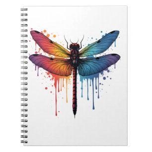 Coole Libelle auf farbenfroh gemalt Drachenfliege Notizblock