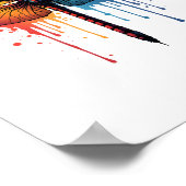 Coole Libelle auf farbenfroh gemalt Drachenfliege Poster (Ecke)