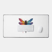 Coole Libelle auf farbenfroh gemalt Drachenfliege Schreibtischunterlage (Tastatur & Maus)