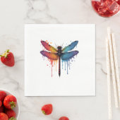 Coole Libelle auf farbenfroh gemalt Drachenfliege Serviette (Beispiel)