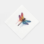 Coole Libelle auf farbenfroh gemalt Drachenfliege Serviette (Ecke)