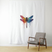 Coole Libelle auf farbenfroh gemalt Drachenfliege Wandteppich (Beispiel)