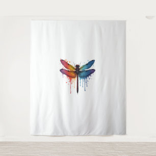 Coole Libelle auf farbenfroh gemalt Drachenfliege Wandteppich