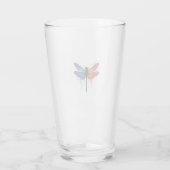 Coole Libelle auf farbenfroher gemalter Libelle Glas (Rückseite)
